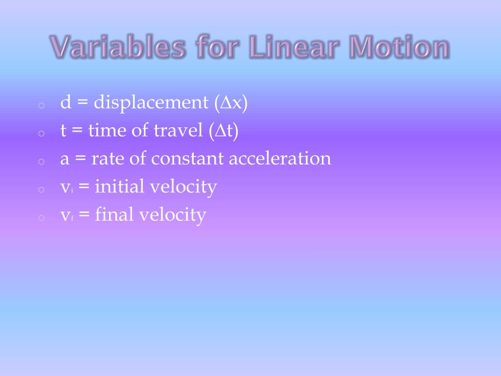 PPT Linear Motion Equations PowerPoint Presentation, free download ID3454307