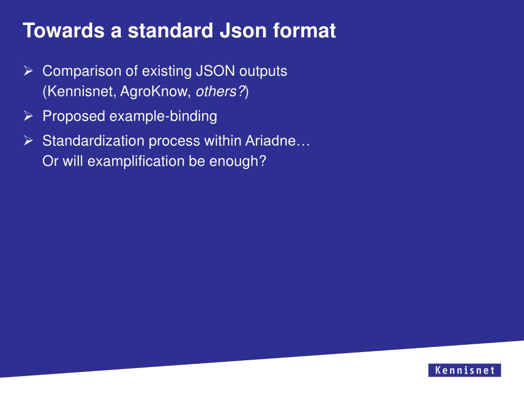 PPT Defining a standard JSONbased exchange format for learning