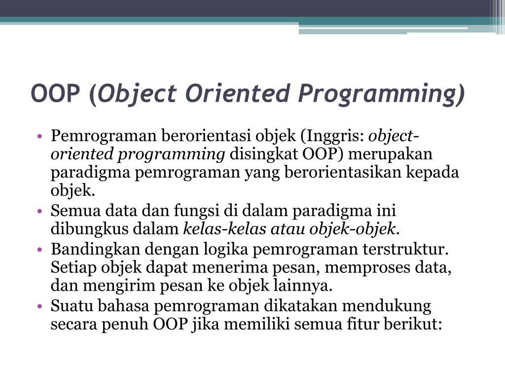 PPT PENGENALAN OBJEK ORIENTED PADA PowerPoint Presentation