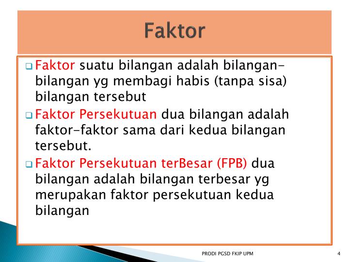 PPT FAKTOR PERSEKUTUAN TERBESAR (FPB) DAN KELIPATAN PERSEKUTUAN