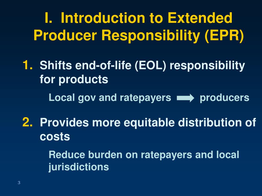 PPT General Extended Producer Responsibility Policy Options PowerPoint Presentation ID3465648
