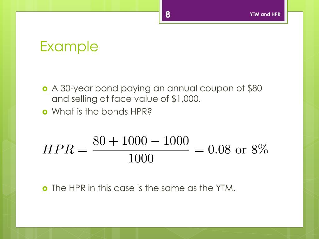 PPT Yield to maturity and holding period return PowerPoint