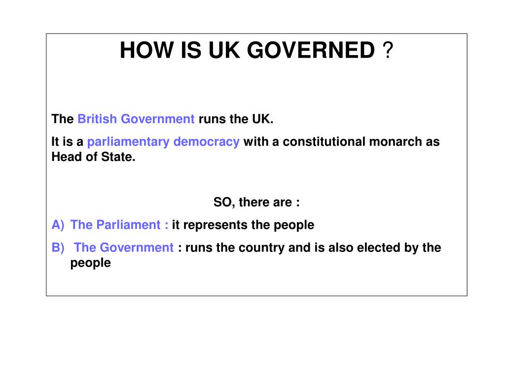 PPT HOW is BRITAIN GOVERNED ? PowerPoint Presentation, free download