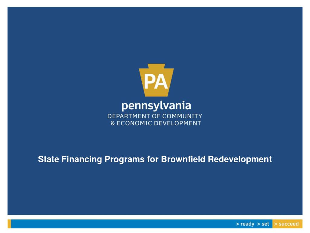 PPT State Financing Programs for Brownfield Redevelopment PowerPoint