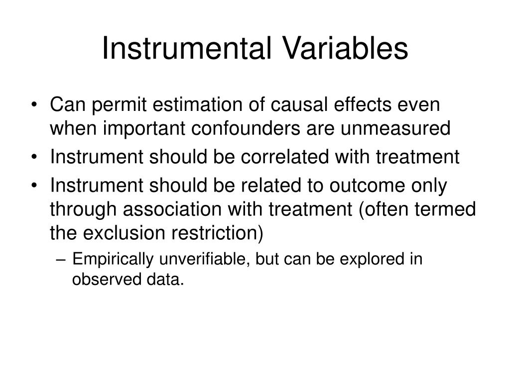 PPT Instrumental variables for comparative effectiveness research a