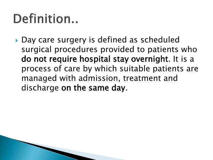 PPT DAYCARE SURGERY PowerPoint Presentation ID3475461