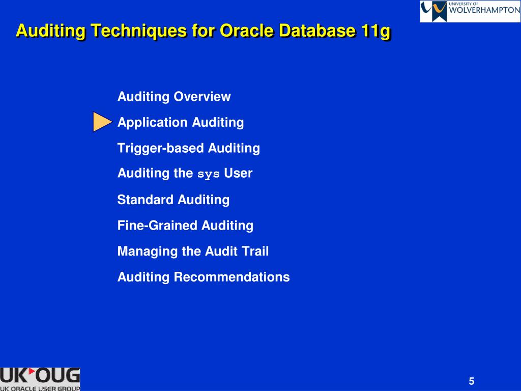 PPT Auditing Techniques for Oracle Database 11g PowerPoint