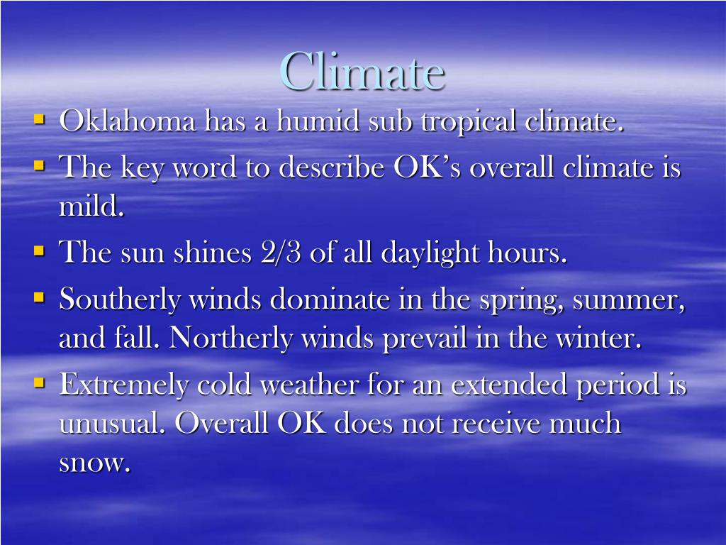 PPT Oklahoma Climate and Weather PowerPoint Presentation, free