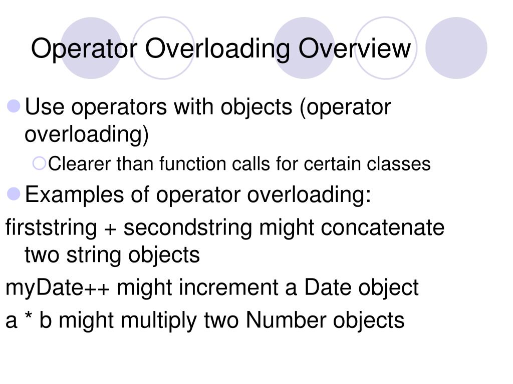 PPT Operator Overloading PowerPoint Presentation, free download ID