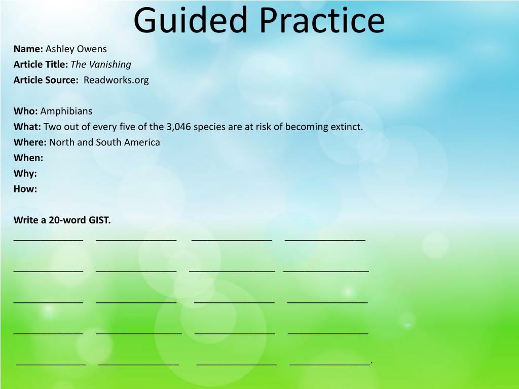 PPT - The GIST Strategy: Generating Interactions between Schemata and