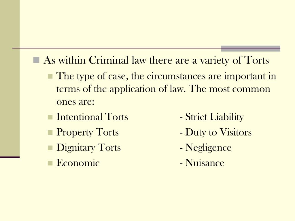 PPT Types of Torts PowerPoint Presentation, free download ID3493729
