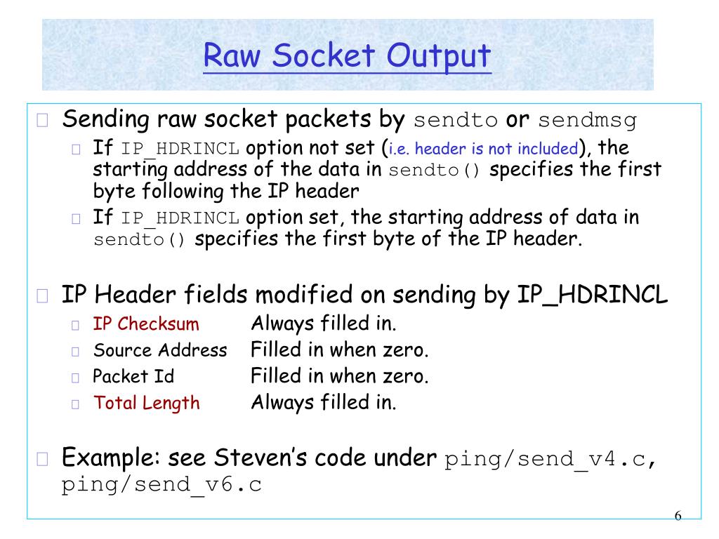 PPT Introduction to Raw Sockets PowerPoint Presentation, free