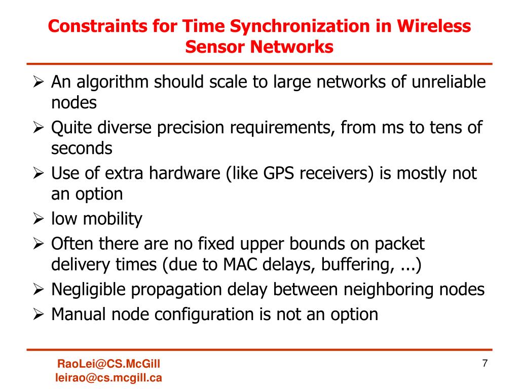 PPT Distributed Time Synchronization over Multihop Wireless Sensor
