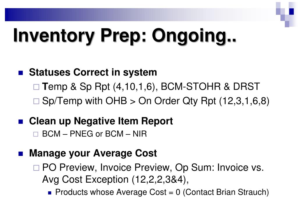 PPT Prepping for Physical Inventory & Inventory Weekend PowerPoint