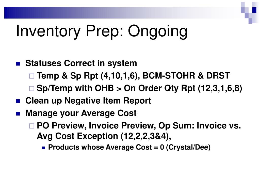 PPT Physical Inventory Prep & Inventory Weekend PowerPoint