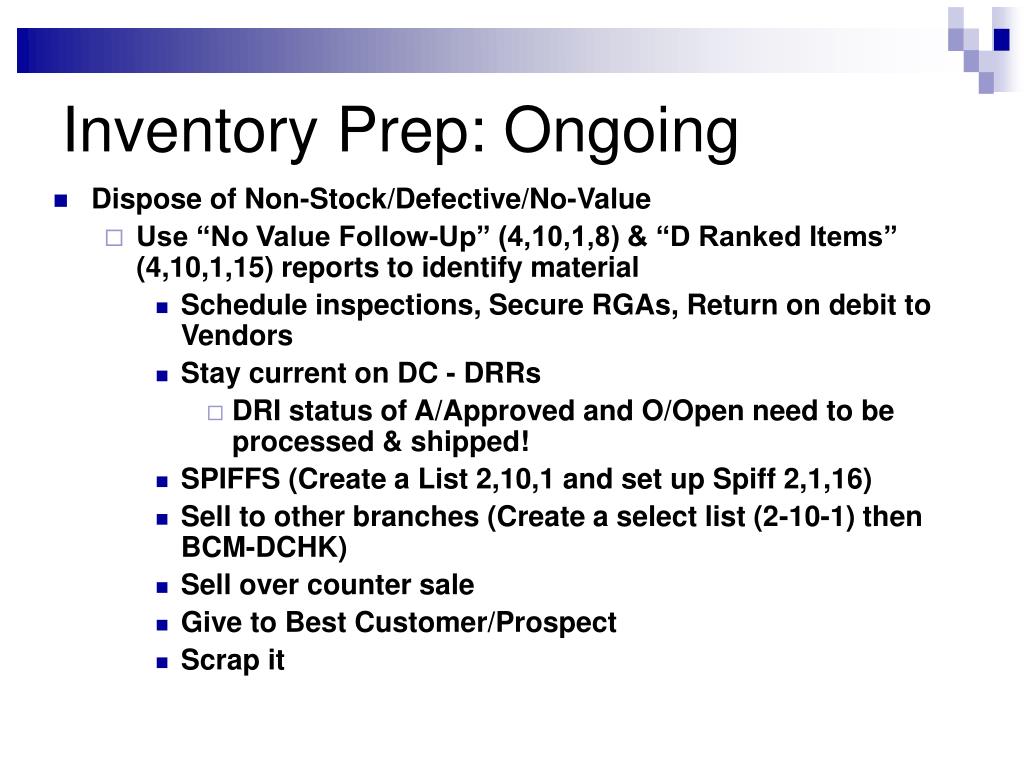 PPT Physical Inventory Prep & Inventory Weekend PowerPoint