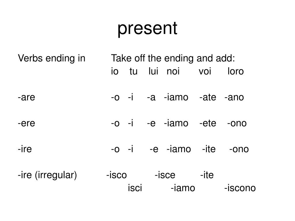 PPT Tenses in Italian PowerPoint Presentation, free download ID3515300