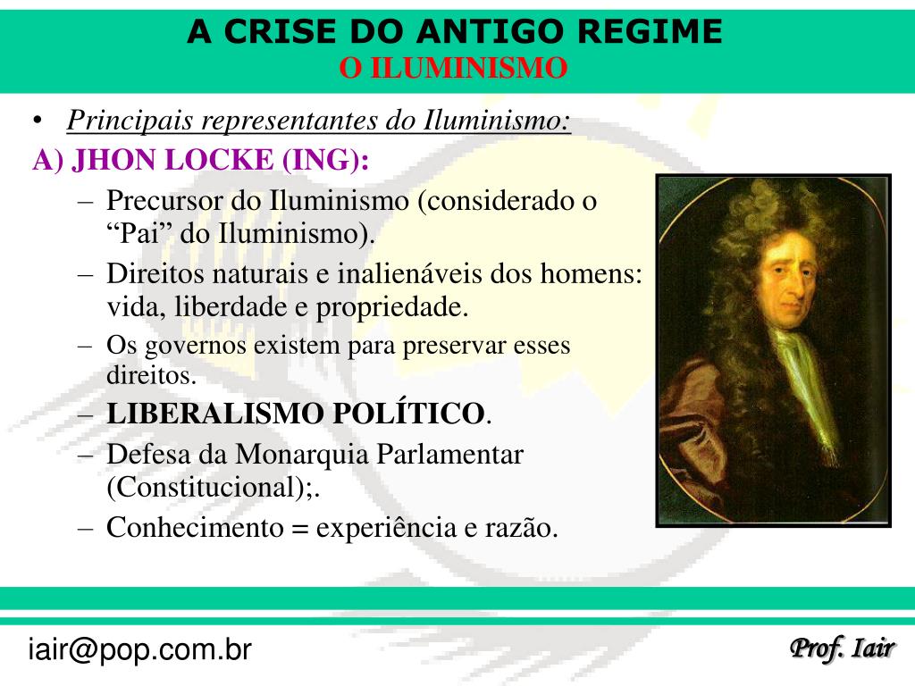 PPT Principais representantes do Iluminismo A) JHON LOCKE (ING