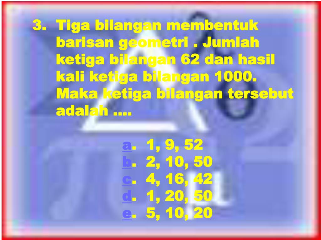 Tiga Bilangan Bulat Membentuk Barisan Aritmatika Seputar Bentuk