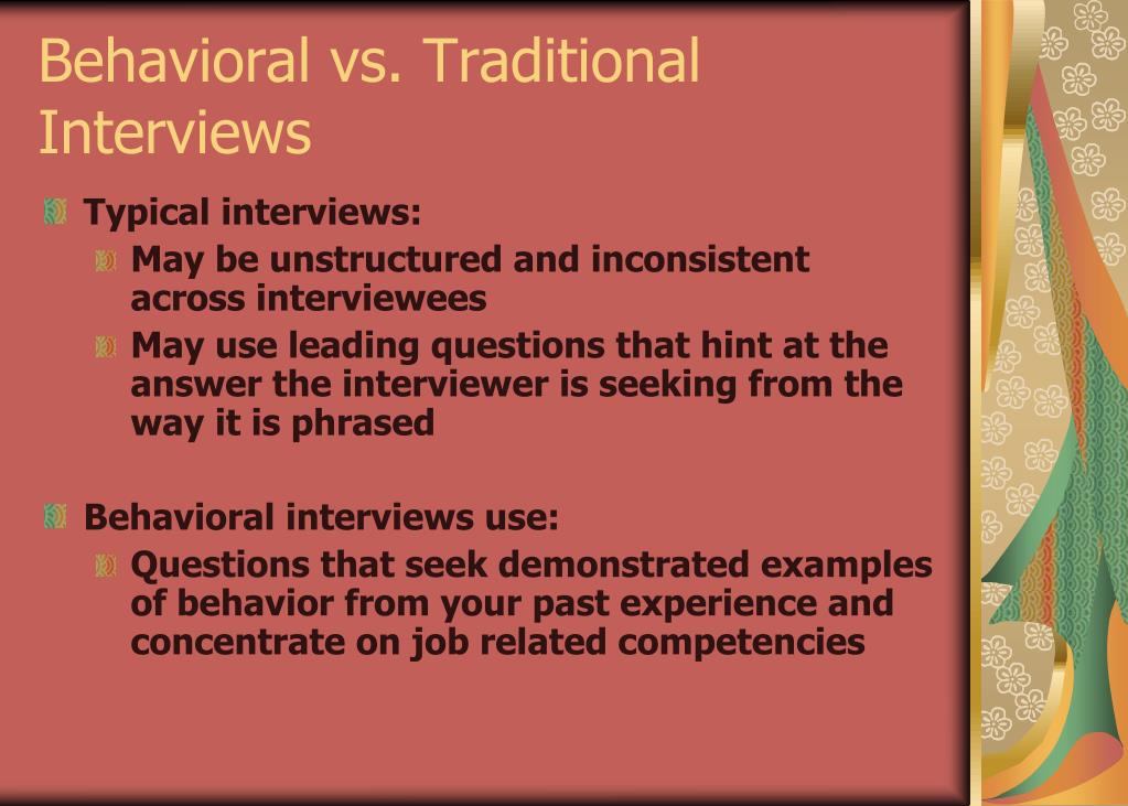 PPT Participants to Behavioral Interviewing