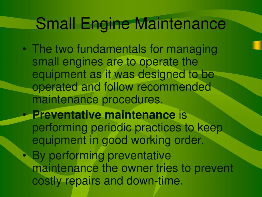 PPT - Maintaining Small Engines PowerPoint Presentation, free download
