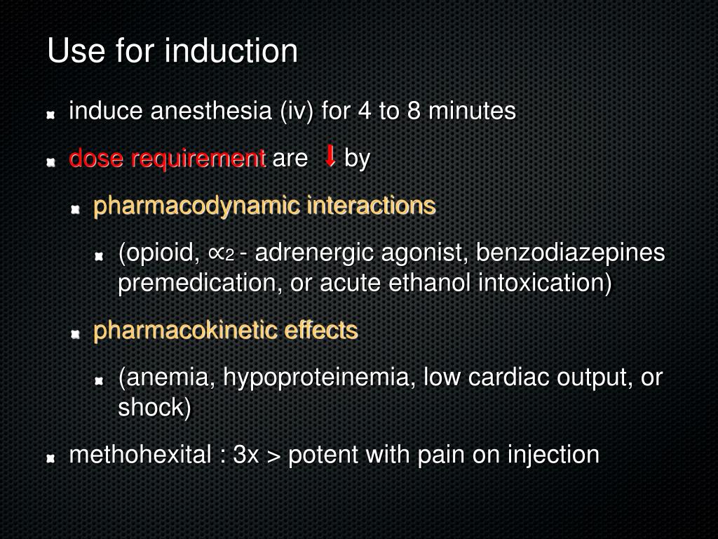 PPT The Pharmacology of Intravenous Anesthetic Induction Agents