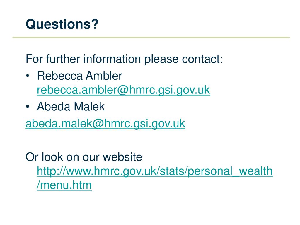 PPT Improving the Quality of the HMRC Personal Wealth Statistics