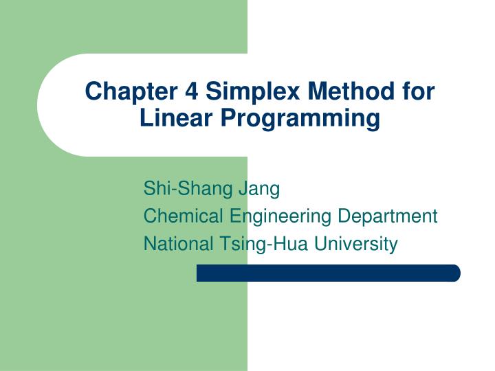 PPT Chapter 4 Simplex Method for Linear Programming PowerPoint