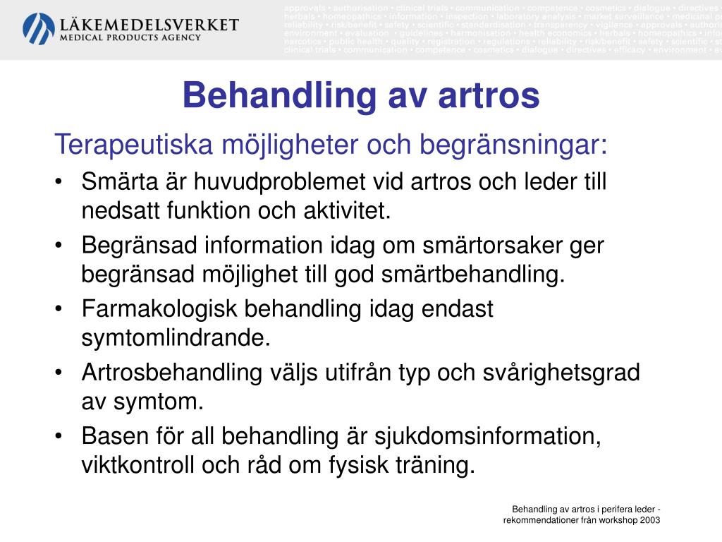 PPT Behandling av artros i perifera leder PowerPoint Presentation