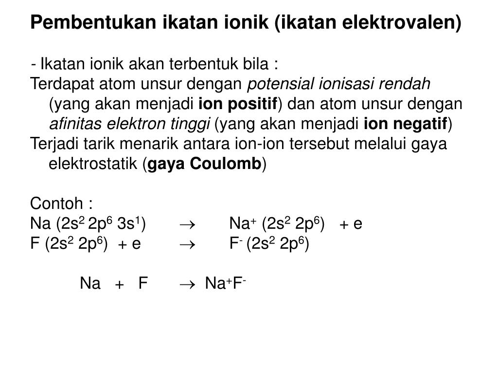 Jelaskan Ciri Atom Atom Unsur Yang Dapat Membentuk Ikatan Ionik Ini