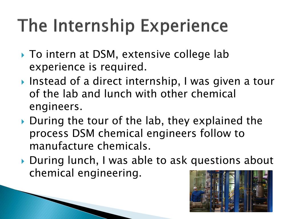 PPT Chemical Engineering Internship Experience at DSM PowerPoint