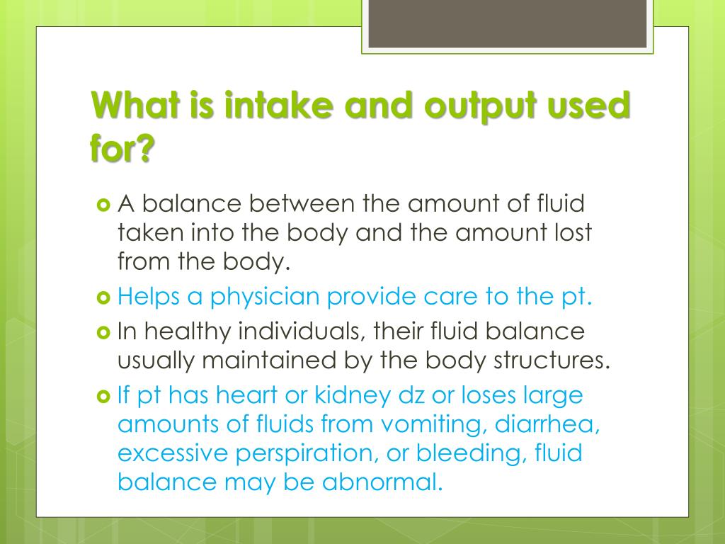 PPT Measuring and Recording Intake and Output PowerPoint Presentation