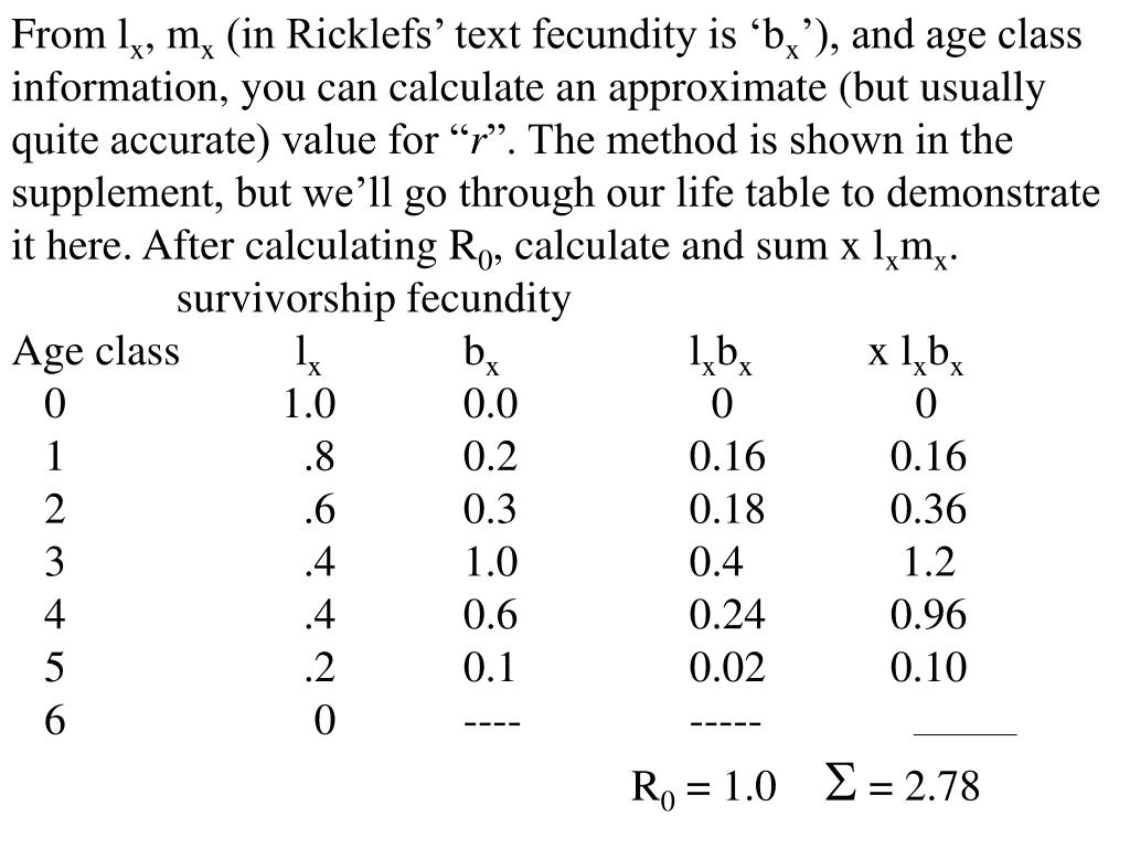PPT More about Life Tables Note that the calculations we’ve done thus