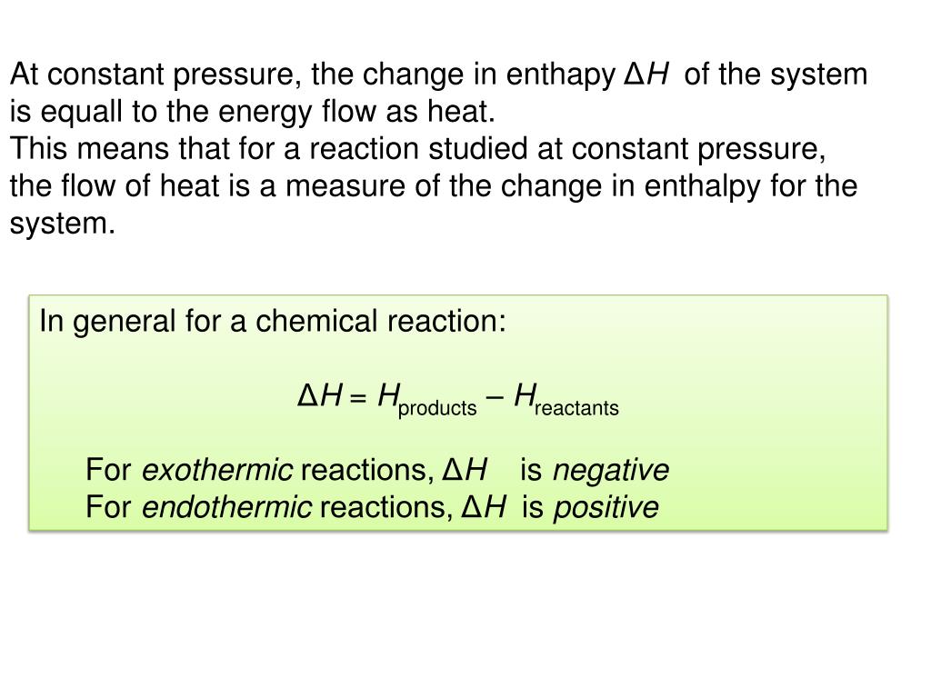 PPT Enthalpy is the heat absorbed or released by a system at