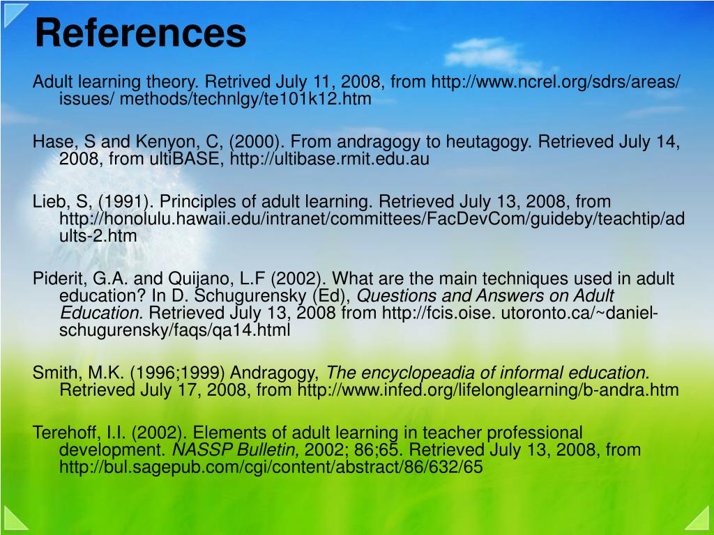 PPT Adult learning theory PowerPoint Presentation, free