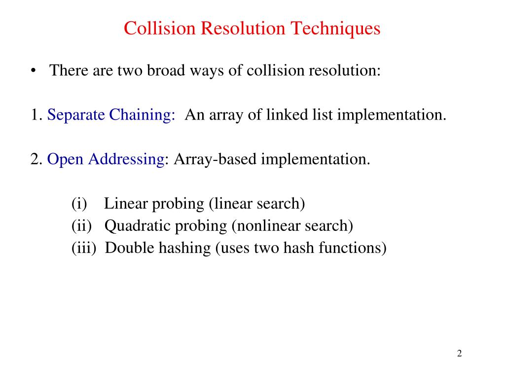 PPT Hashing Collision Resolution Schemes PowerPoint Presentation