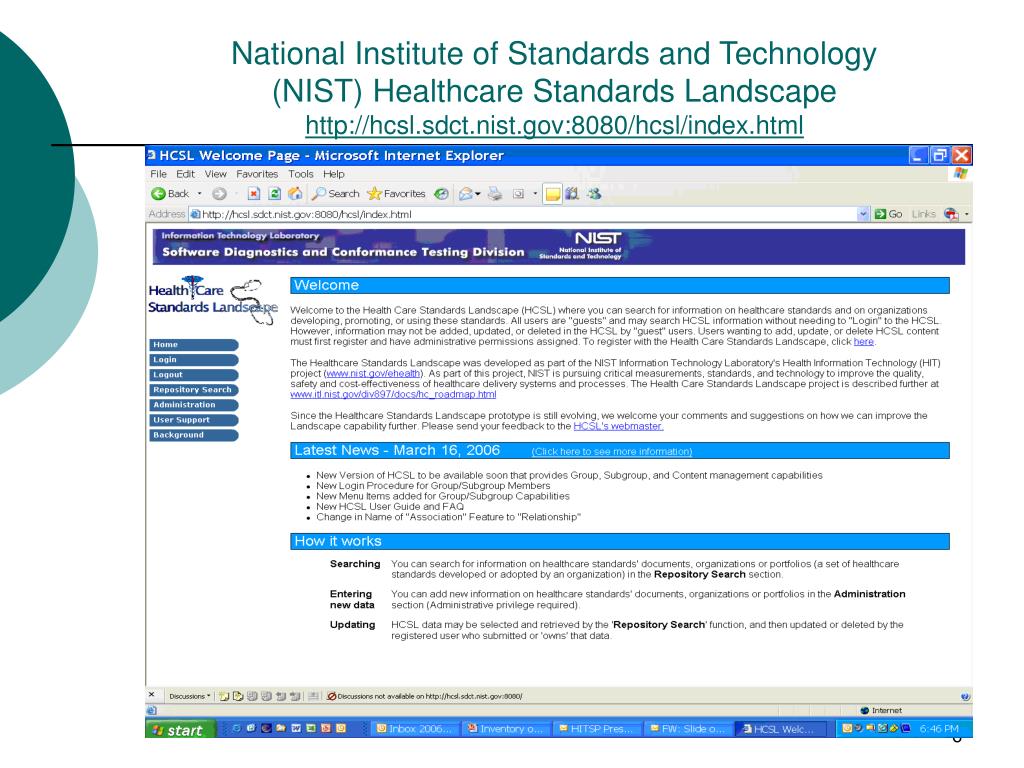 PPT Health Information Technology Standards Panel Inventory of