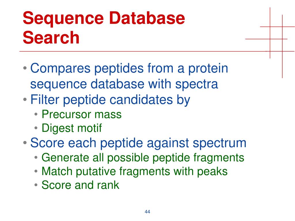 PPT Protein Identification by Sequence Database Search PowerPoint