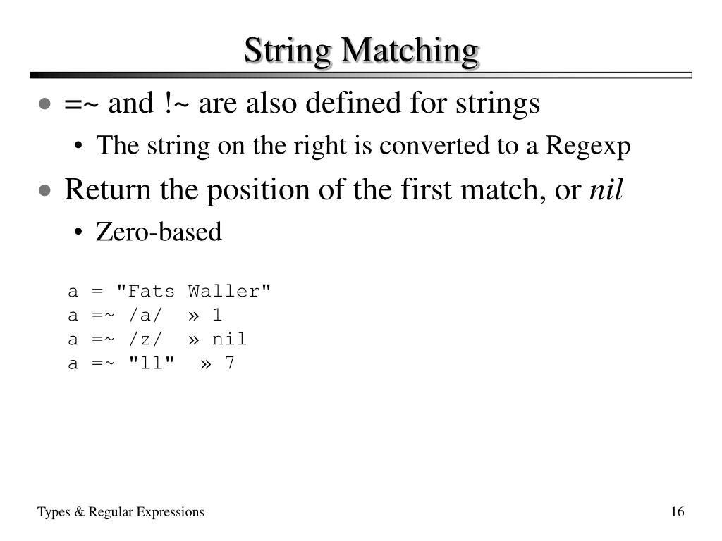 PPT Standard Types and Regular Expressions PowerPoint Presentation