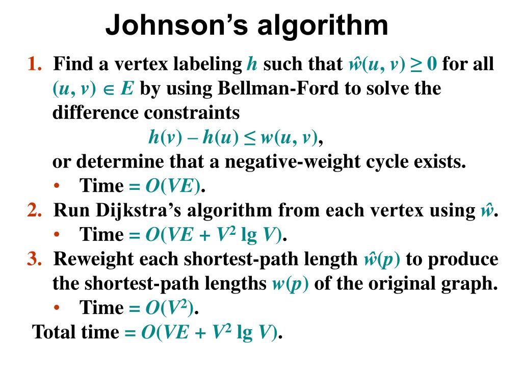 PPT Johnson’s algorithm PowerPoint Presentation, free download ID