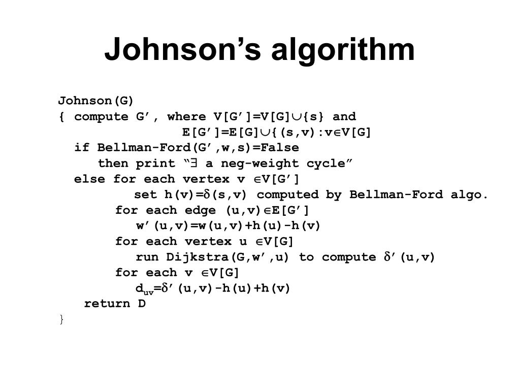 PPT Johnson’s algorithm PowerPoint Presentation, free download ID