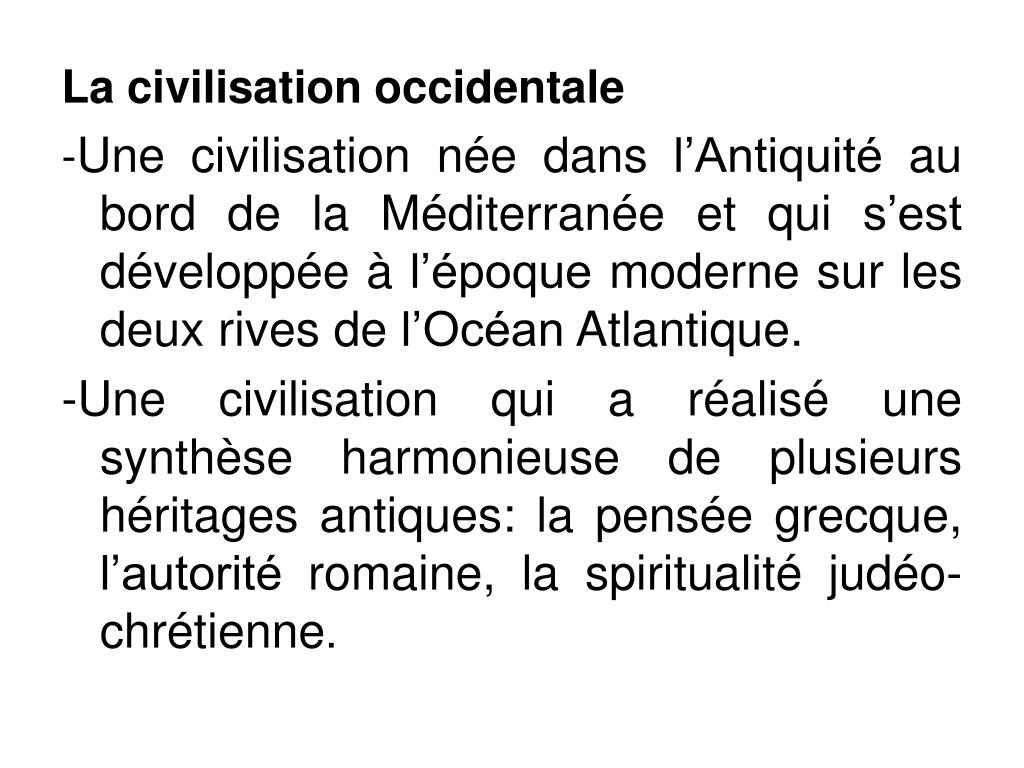 PPT La civilisation occidentale PowerPoint Presentation, free