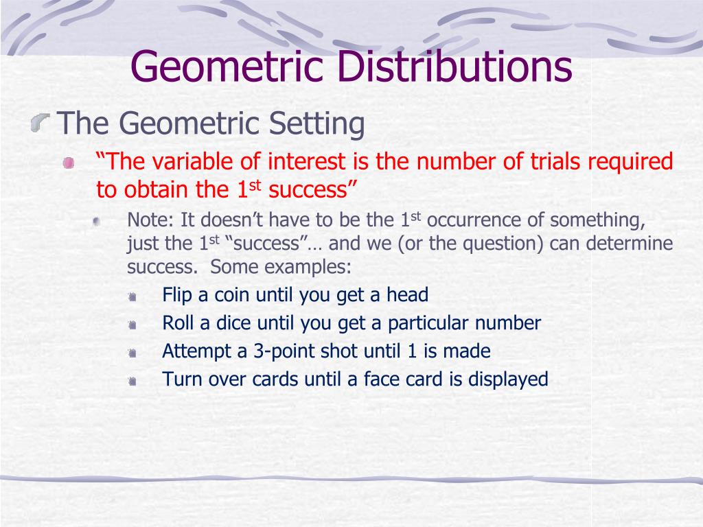 PPT Binomial vs. Geometric Distributions PowerPoint Presentation