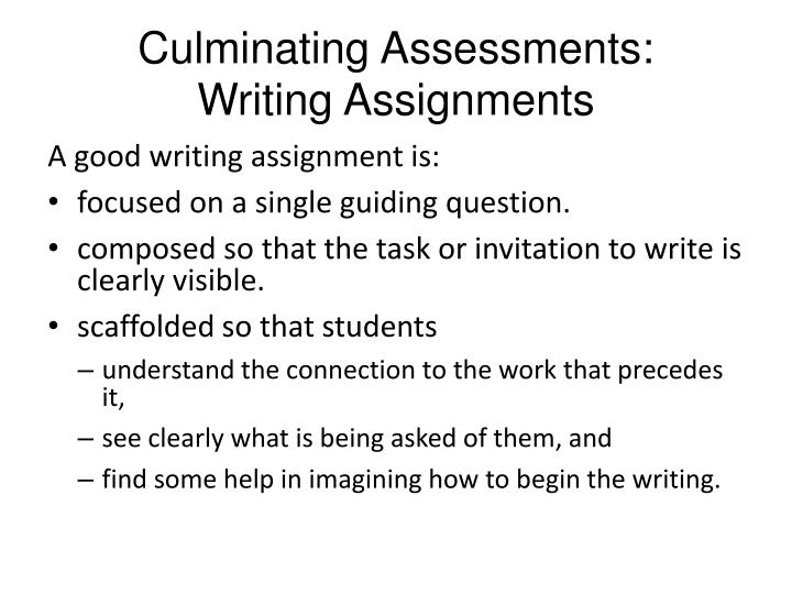 PPT WRITING…. Across Curriculum & Preparation for Assessment