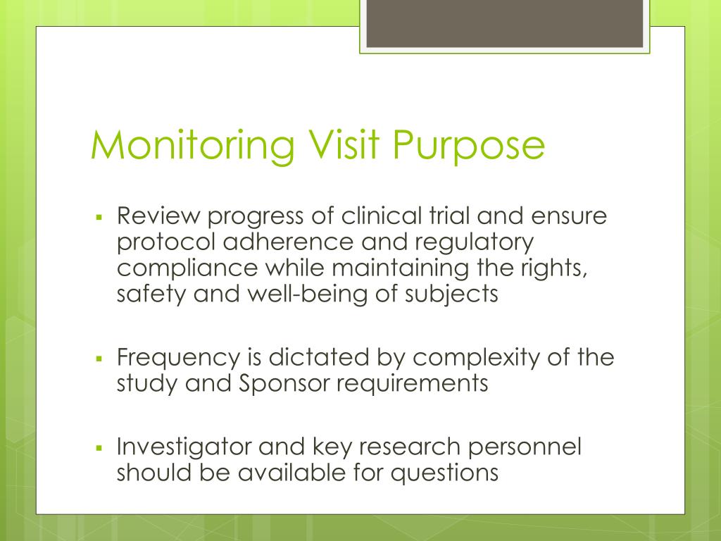 PPT Tips to a Successful Monitoring Visit PowerPoint Presentation