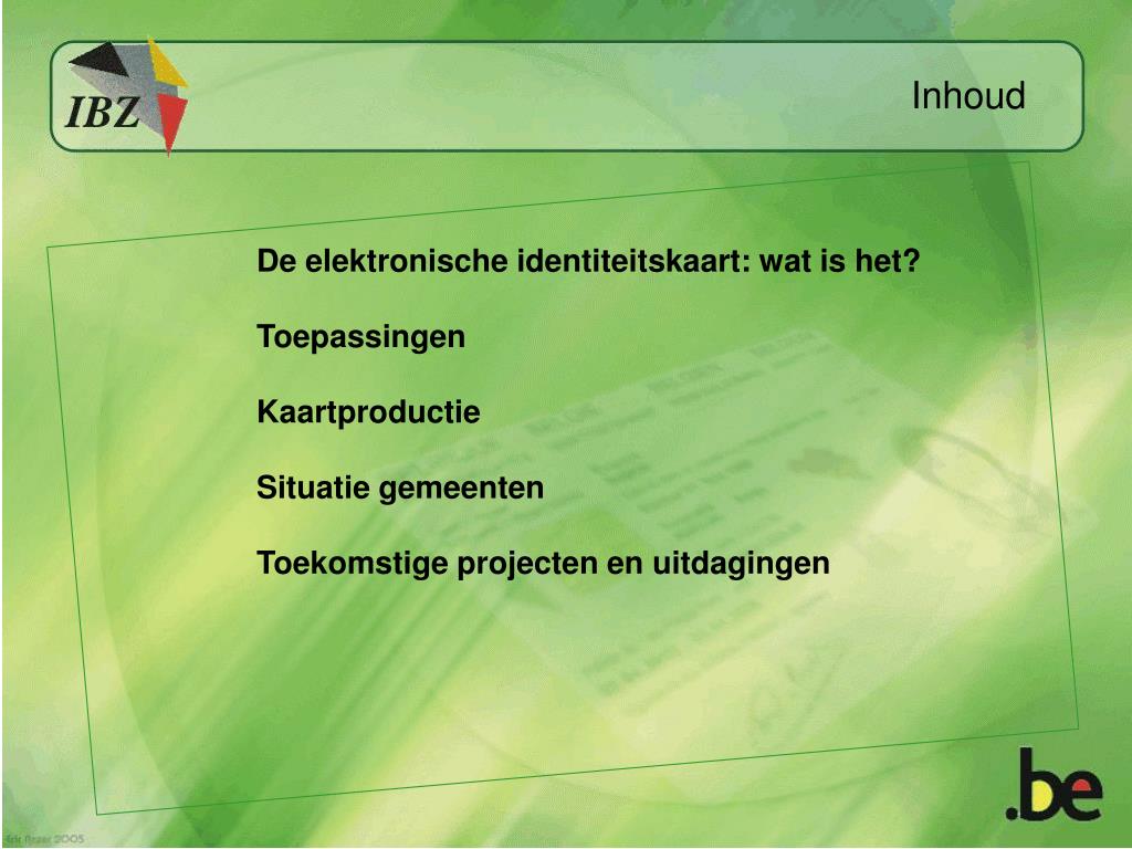 PPT De elektronische identiteitskaart 15092006 PowerPoint