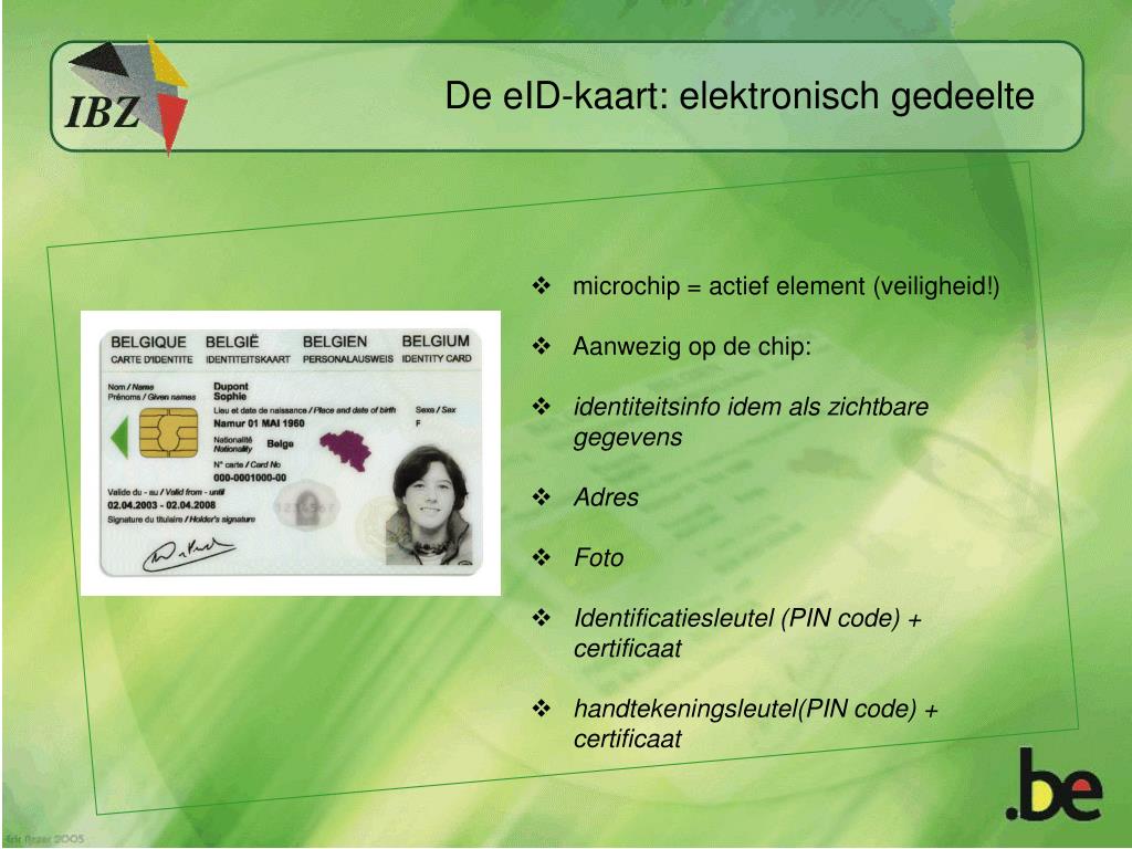 PPT De elektronische identiteitskaart 20092005 PowerPoint