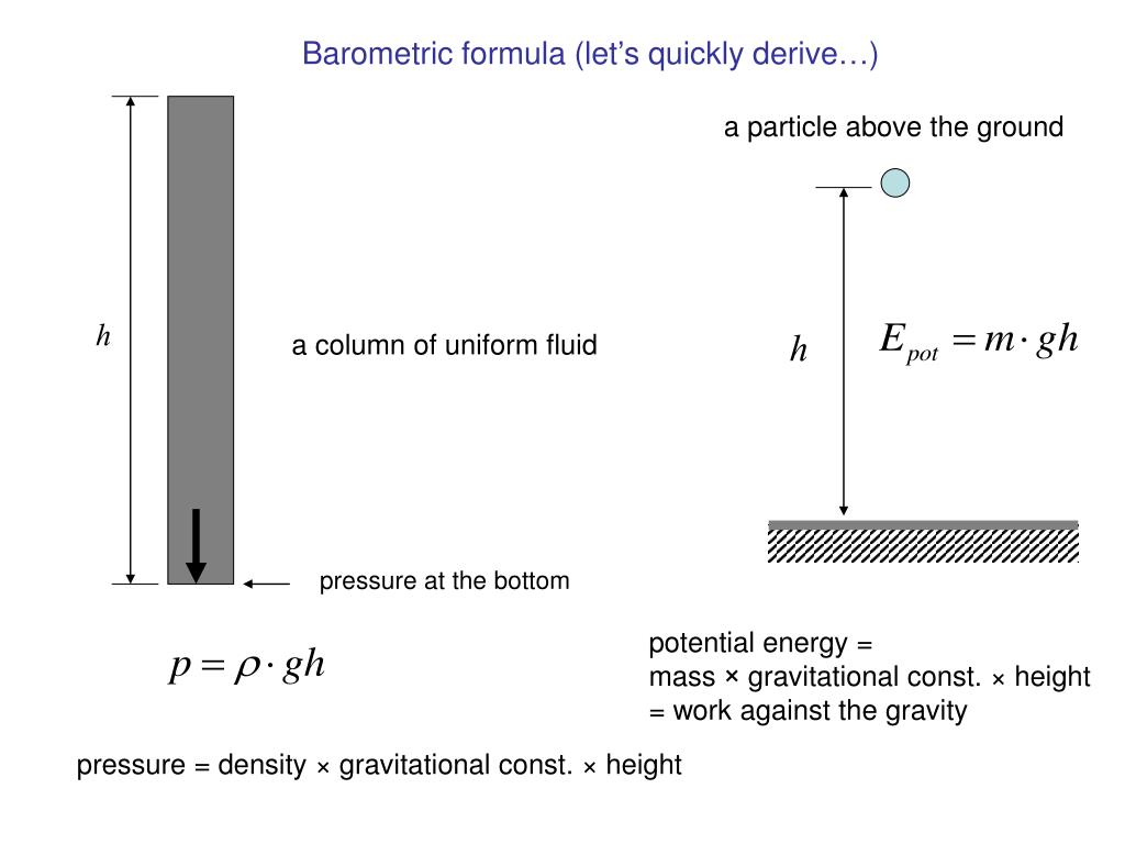 PPT Lecture 4 Barometric formula and the Boltzmann equation Simple