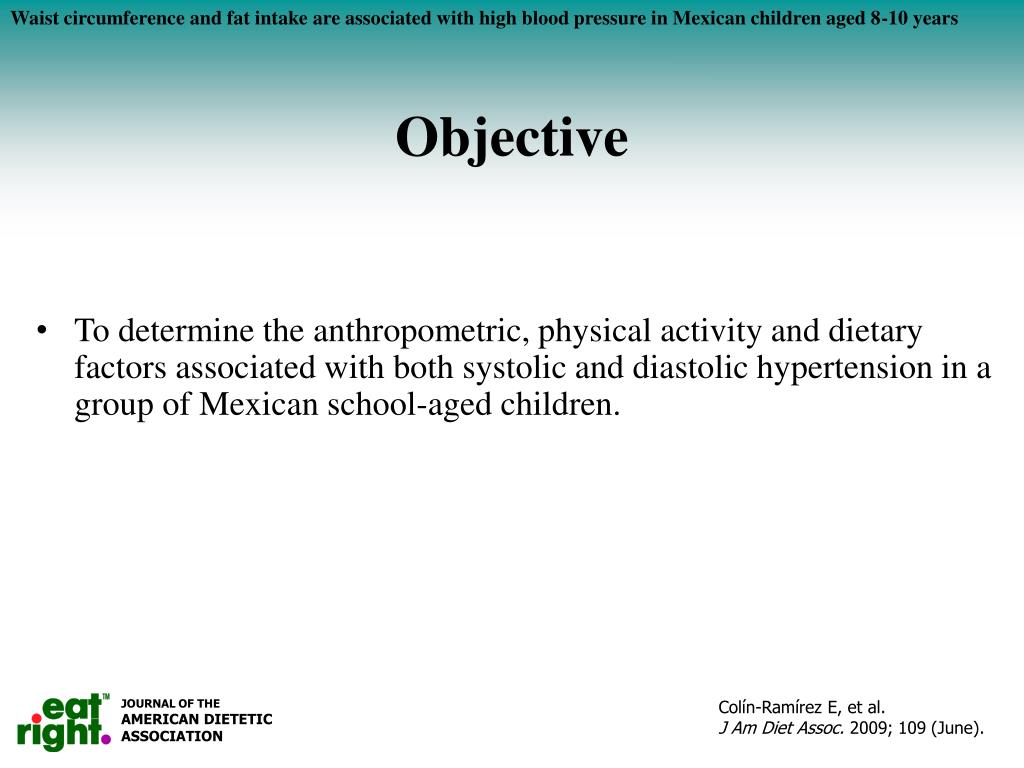 PPT ColínRamírez E, et al. J Am Diet Assoc. 2009; 109 (June