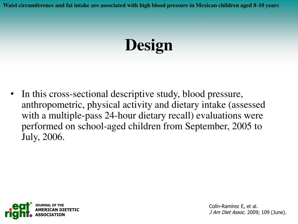 PPT ColínRamírez E, et al. J Am Diet Assoc. 2009; 109 (June